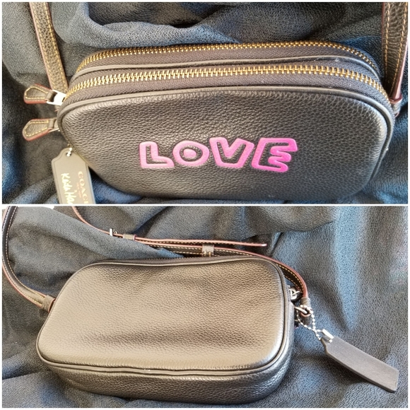 COACH X KEITH HARING crossbody PINK LOVE ltd ed - Picture 2 of 5